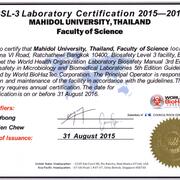 BSL3 Certificate 2015