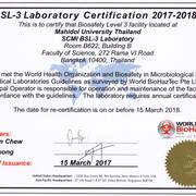 BSL3 Certificate 2017