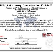 BSL3 Certificate 2018