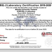 BSL3 Certificate 2019