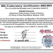 BSL3 Certificate 2022