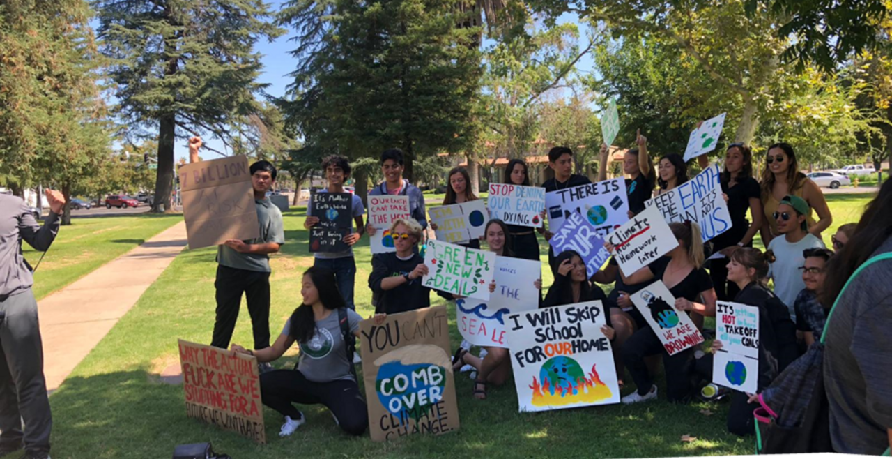 Climate Strike in Merced, CA September 20, 2019 as part of Fridays For Future global day of actions.  Photo by Maria De Jesus Mora