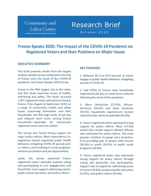 Fresno Speaks 2020: The Impact of the COVID-19 Pandemic on Registered Voters and their Positions on Major Issues